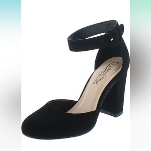 Black Suede Block Heel